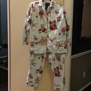 Nick & Nora sleep ware sock monkey print